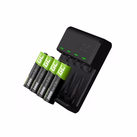 įkroviklis žalias Cell GC VitalCharger + 4x Batteries AA 2000mAh Ni-MH
