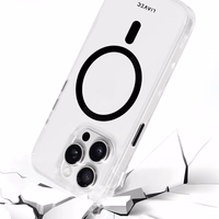 Liavec Blizgus Magnetinis Skaidrus dėklas telefonui Iphone 15 Pro juoda