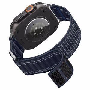 SPIGEN WBF0 dirželis APPLE WATCH 8 / 9 / 10 / 11 / SE / ULTRA (44 / 45 / 46 / 49 MM) tamsiai mėlynas