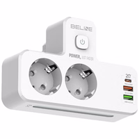 Beline maitinimo juosta su LED apšvietimu 2xUSB-A/USB-C/2xAC balta