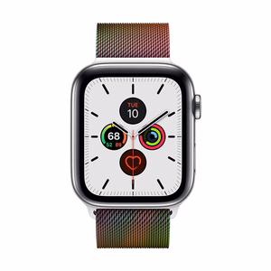 Crong Milano Steel nerūdijančiojo plieno dirželis, skirtas Apple Watch 38 / 40 / 41 / 42 mm, vaivorykštinis