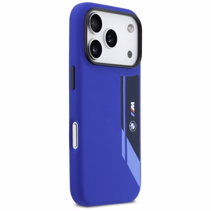 BMW M Silicon Vertical Logo MagSafe deklas iPhone 17 Pro - tamsiai melynas