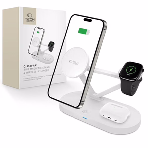 Tech-Protect QI15W-A41 3в1 Беспроводное зарядное устройство с MagSafe для устройств Apple - белый