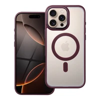 MATTE MAG COVER dėklas telefonui, suderinamas su MagSafe, IPHONE 16 Pro Max slyvų raudona