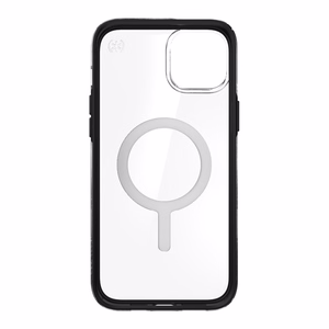 Speck Presidio Perfect-Clear with Impact Geometry + MagSafe case for iPhone 15 Plus / 14 Plus, with Microban antimicrobial protection, Clear / Black