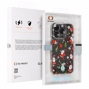 TEL PROTECT Kalėdinis skaidrus dėklas telefonui Iphone 15 Pro Max Dizainas 1