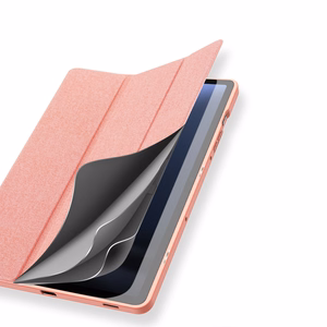 Dux Ducis Domo ekologiškos odos dėklas su stovu Samsung Tab S9 FE+ - rožinis