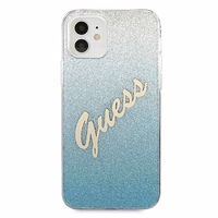 Guess GUHCP12SPCUGLSBL iPhone 12 mini 5.4" mėlynas/mėlynas kietas dėklas Glitter Gradient Script