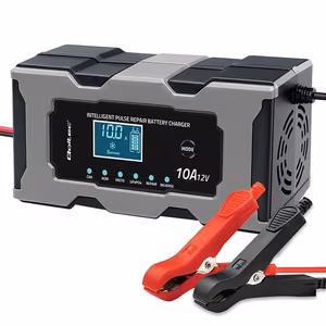 Qoltec 52493 įkroviklis 12V 10A | Lygintuvas su taisymo funkcija AGM GEL LiFePO4 baterijos | LCD