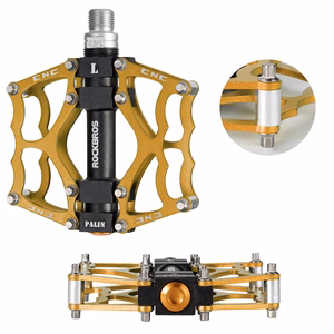 Rockbros JT201012LG 2010-12L aliumininiai platforminiai dviračio pedalai – auksiniai