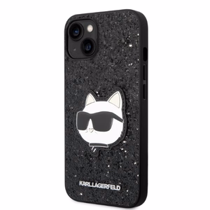 Karl Lagerfeld KLHCP14MG2CPK iPhone 14 Plus 6.7" kietasis dėklas juodas/juodas Blizgus Choupette Patch