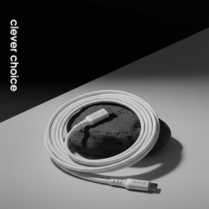 Crong Armor Link MFi USB-C–Lightning greitojo įkrovimo laidas, 1,5 m, baltas