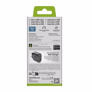 SBS LTHL200 USB-A - Micro-USB kabelis 1 m - juodas