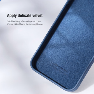 Dėklas Nillkin CamShield Silky Silicone Apple iPhone 15 Pro Max tamsiai violetinis