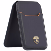 Magnetinė piniginė Lamborghini D1 Genuine Leather MagSafe stovas telefonui oranžinis