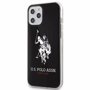 US Polo USHCP12LTPUHRBK Shiny Big Logo dėklas, skirtas iPhone 12 Pro Max 6.7", juodas