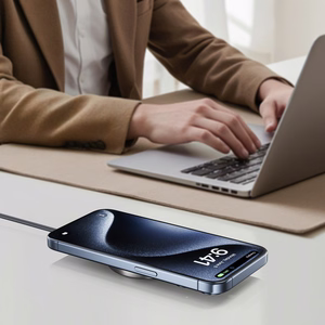 Acefast E24 Qi2 15W magnetinis indukcinis įkroviklis su 1.2m USB-C laidu - juodas