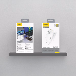 Dudao A29 65W GaN sieninis įkroviklis 2 x USB-C + 1 x USB-A - baltas