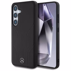Mercedes Odinis Įspaustos linijos Magnetinis dėklas Samsung Galaxy S25 - juodas
