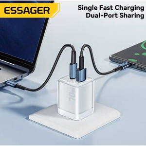 Įkroviklis Essager Color rožinis 70W (PD / QC3.0)