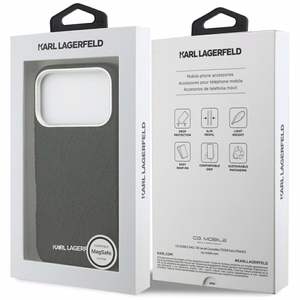 Karl Lagerfeld FW įspaustas Karl MagSafe dėklas telefonui iPhone 17 Pro – juodas