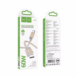 Kabelis USB C į USB C Hoco 3A 60W 1 m X110 auksinis