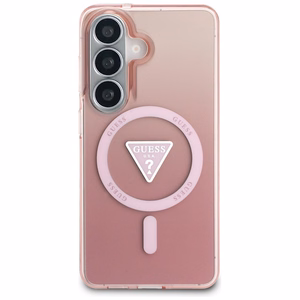 Guess dėklas IML Gradient Triangle MagSafe for Samsung Galaxy S26 rožinis