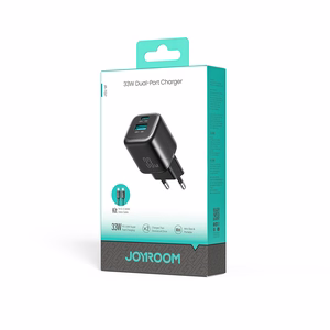 Joyroom JR-TG7 33W USB-A + USB-C sieninis įkroviklis su 60W USB-C į USB-C 1m laidu juodas