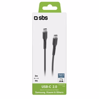 SBS TECABLETCC3M USB-C - USB-C kabelis 3 m - juodas