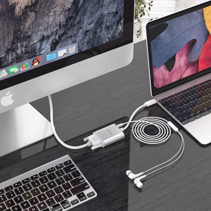 Orico PTAV adapteris USB-C–VGA ir 3,5 mm, „Full HD“, 0,15 m – sidabro spalvos