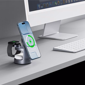 Tech-Protect QI2.2-25W-A48 3в1 магнитное беспроводное Зарядное устройство тёмно-синее