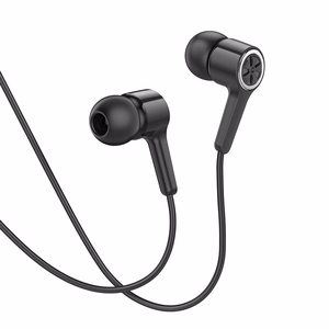 HOCO laidinės ausinės Jack 3,5 mm su mikrofonu M104 juodos