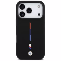 BMW M Silicon Tricolor Line MagSafe deklas iPhone 17 Pro - juodas