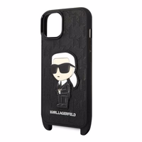 Karl Lagerfeld KLHCP14MSTKMK iPhone 14 Plus 6.7" juodas/juodas kietasis dėklas Monograma Ikonik Pleistras