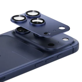 Benks grūdintas stiklas Glass Warrior metalinė integruota objektyvo apsauga (C070) Iphone 17 Pro Max (3 objektyvai) mėlyna
