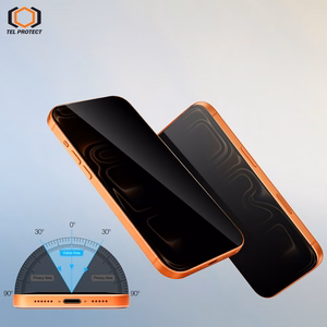 Tel Protect Dust-Free Easy Fit Privacy Full Glue 6D grūdintas stiklas skirtas Iphone 15 Pro juodas