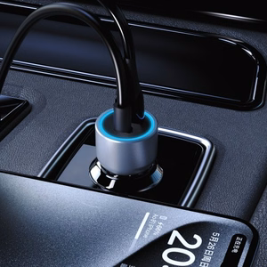 Dudao R4T 25W USB-A / USB-C automobilinis įkroviklis - pilkas