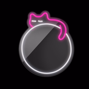 Neon MIRROR LED SLEEPING CAT baltas rožinis FMNE03 Forever Light