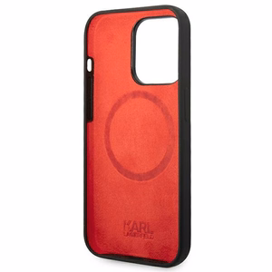 Karl Lagerfeld KLHMP14LSLMP1K iPhone 14 Pro 6,1" kietas dėklas juodas / juodas Silikoninė Plokštelė Magsafe