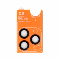 Apsauginis stiklas Tel Protect Titanium Lens 99% AR ant kameros Iphone 16 Pro/16 Pro Max juodas (3 lęšiai)