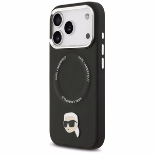 Karl Lagerfeld Karl Pin Magnetinis dėklas telefonui iPhone 17 Pro - Juodas