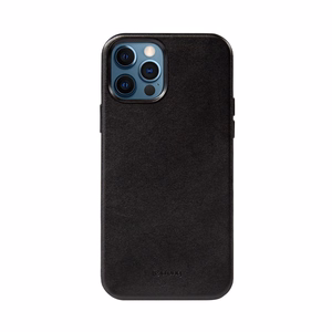 Crong Essential Cover Magnetic dirbtinės odos dėklas, skirtas iPhone 12 Pro Max, su MagSafe, juodas