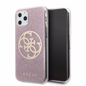 Guess GUHCN58PCUGLPI iPhone 11 Pro rožinis/rožinis hard case 4G Circle Glitter