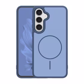 Frame Thin Mag dėklas for Samsung Galaxy S25 tamsiai mėlynas