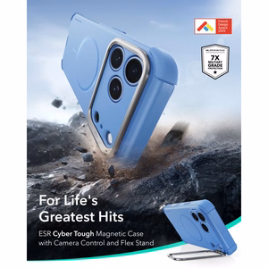 ESR Cyber Tough Kickstand MagSafe dėklas, skirtas iPhone 18 Pro Max / 17 Pro Max, šviesiai mėlynas