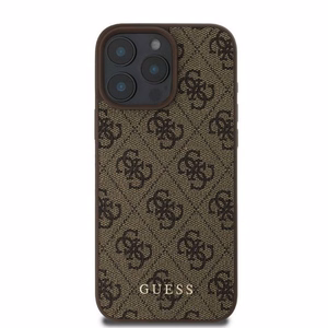 Guess 4G Classic dėklas telefonui iPhone 16 Pro - rudas