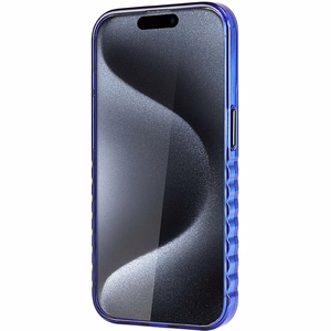 Audi IML Didelis Logotipas Magnetinis dėklas telefonui iPhone 15 Pro Max - mėlynas