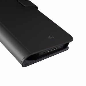 Puro Wallet nuimamas magnetinis 2in1 PU odos dėklas su atvartu ir pinigine iPhone 16 - juodas