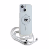 Karl Lagerfeld Crossbody IML Karl Head Magnetinis dėklas telefonui iPhone 15 / 14 / 13 – permatomas