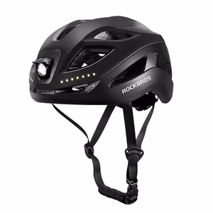 Rockbros ZK-077 dviratininko šalmas su integruotu daugiakrypčiu apšvietimu, 57-61 cm – juodas